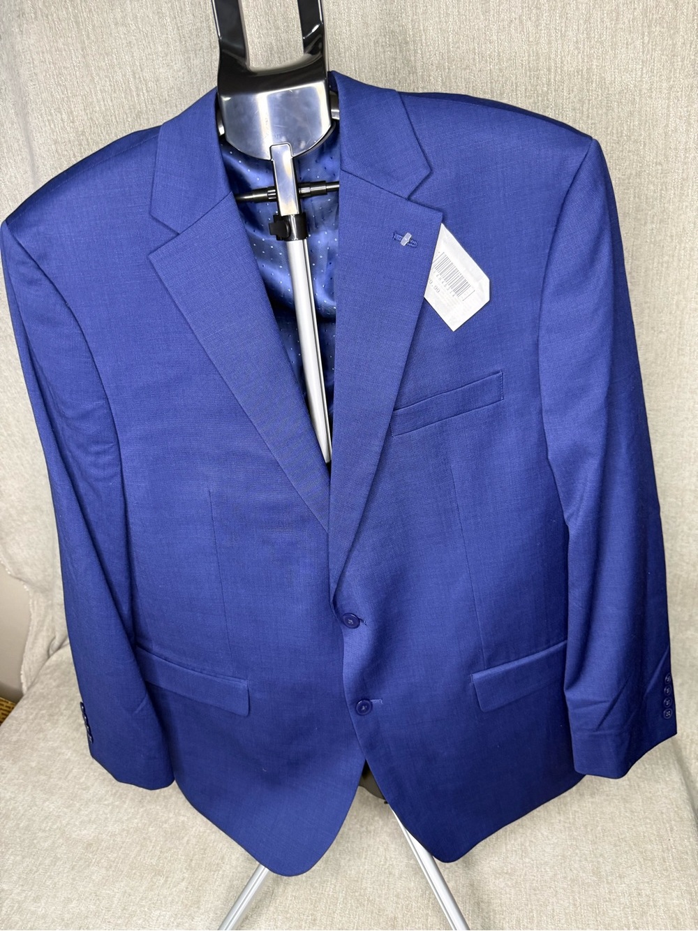 Michael Strahan Men’s 46L Royal Blue Wool Blend Suit Blazer Like New